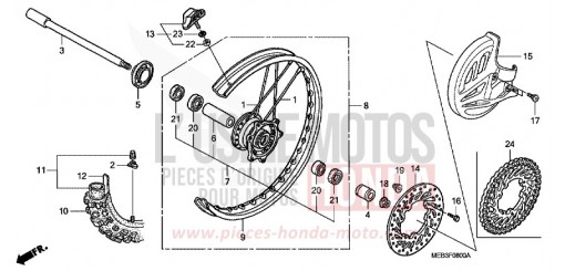 FRONT WHEEL CRF450R5 de 2005